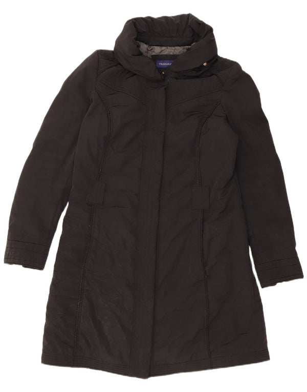 TRUSSARDI JEANS Abrigo cortavientos para mujer IT 44 Poliéster negro medio