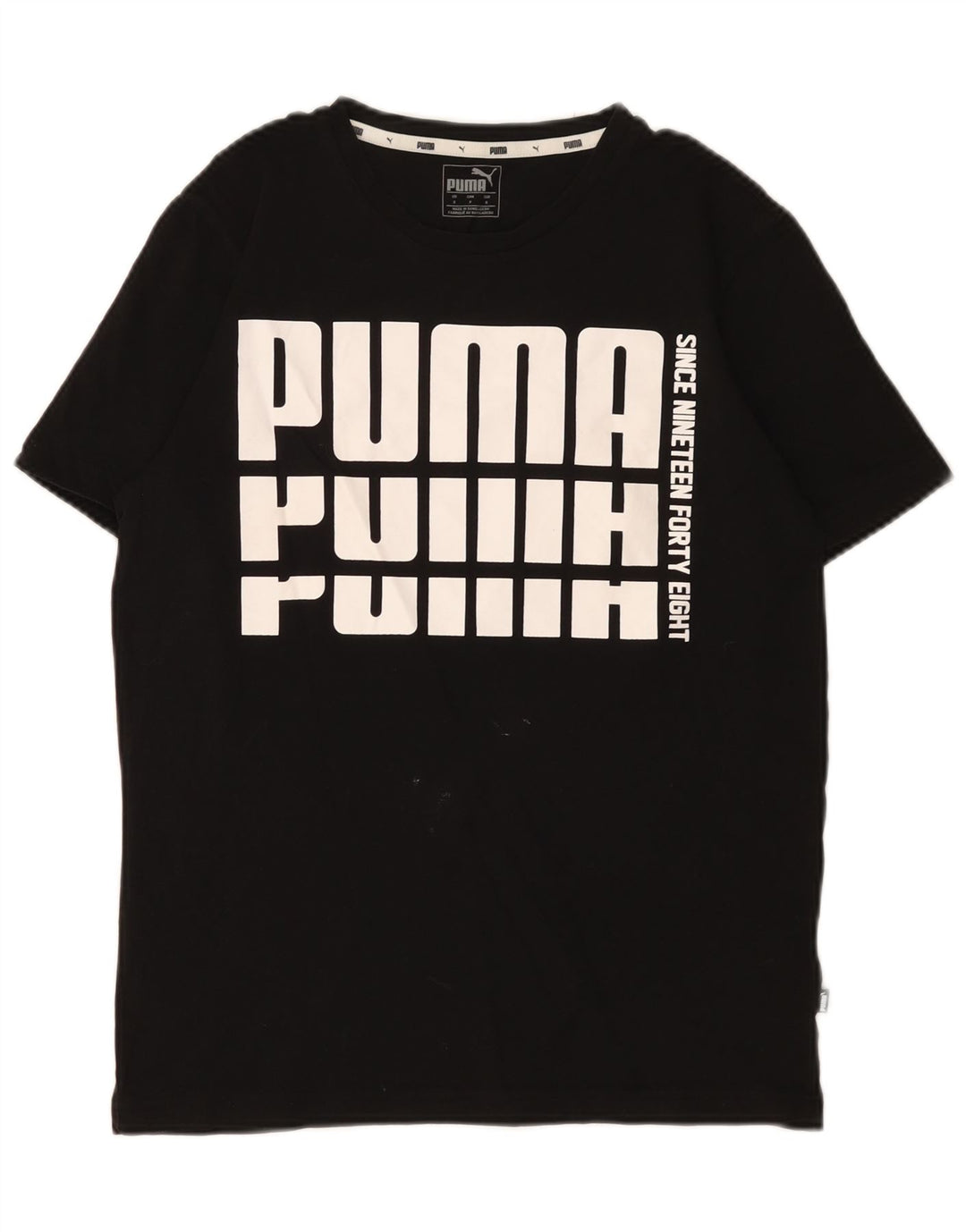 Puma - Camiseta gráfica para hombre, talla pequeña, algodón negro