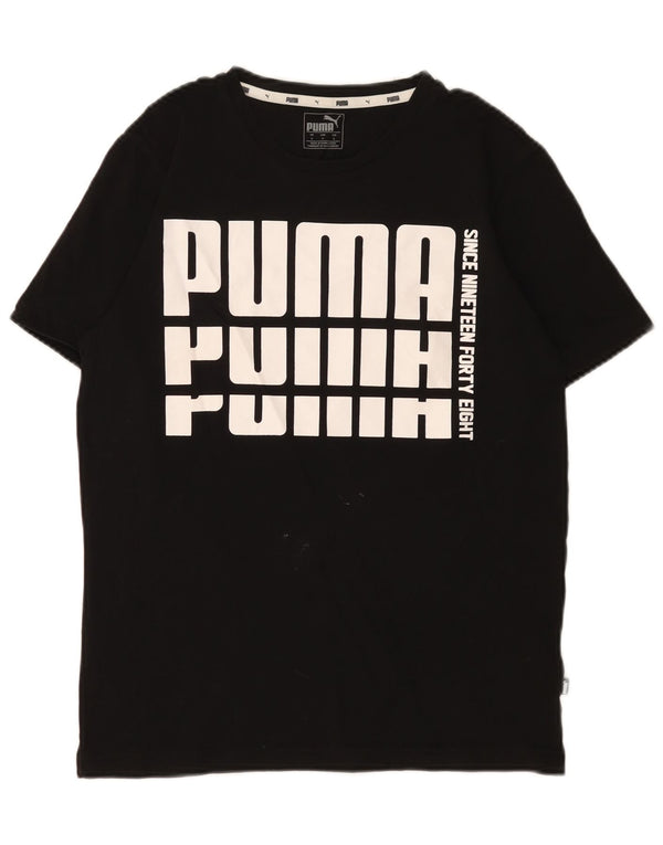 Puma - Camiseta gráfica para hombre, talla pequeña, algodón negro