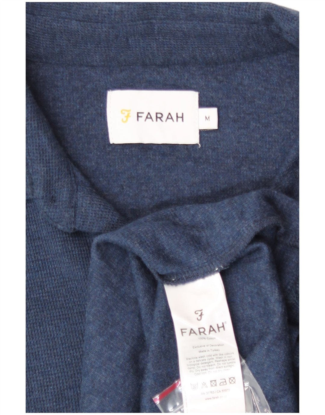 Farah Polo Hombre Azul Marino Medio Algodón