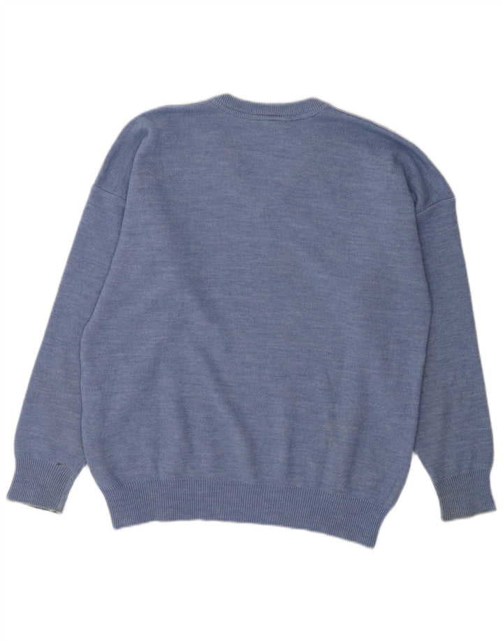 Lacoste - Jersey con cuello en V para hombre, talla 5, lana azul grande