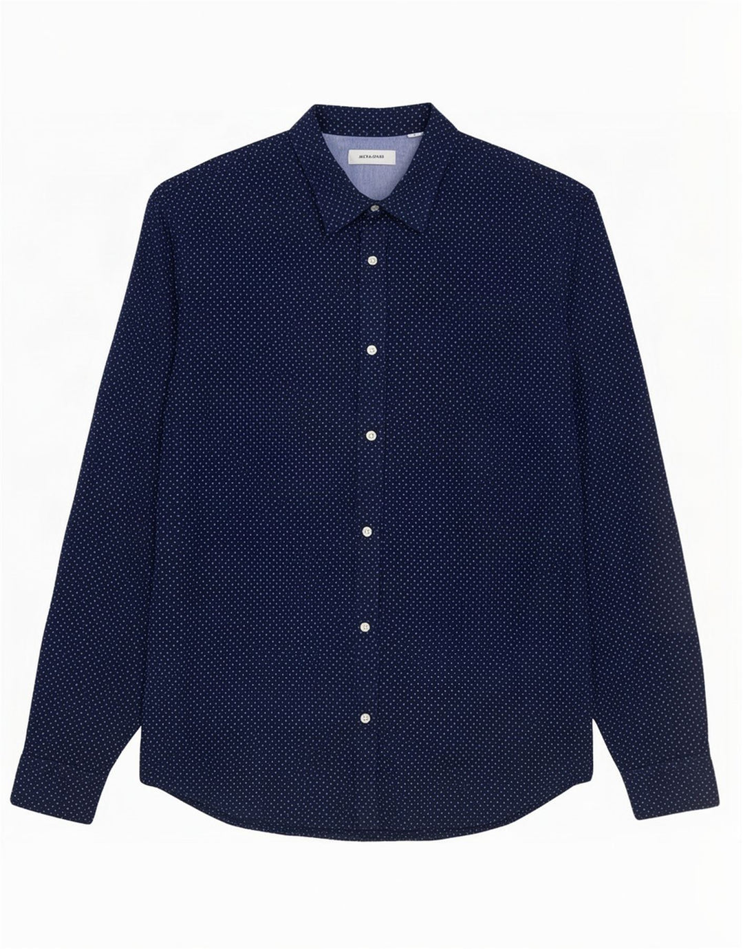 Camisa Jack & Jones Hombre Medium Azul Marino Moteado De Algodón