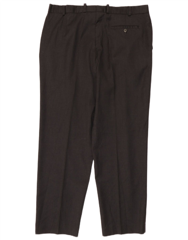 Marks & Spencer Pantalón de traje recto para hombre W38 L31 Lana negra