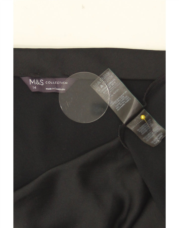 Marks & Spencer Falda Acampanada para Mujer UK 40 Grande W33 Poliéster Negro