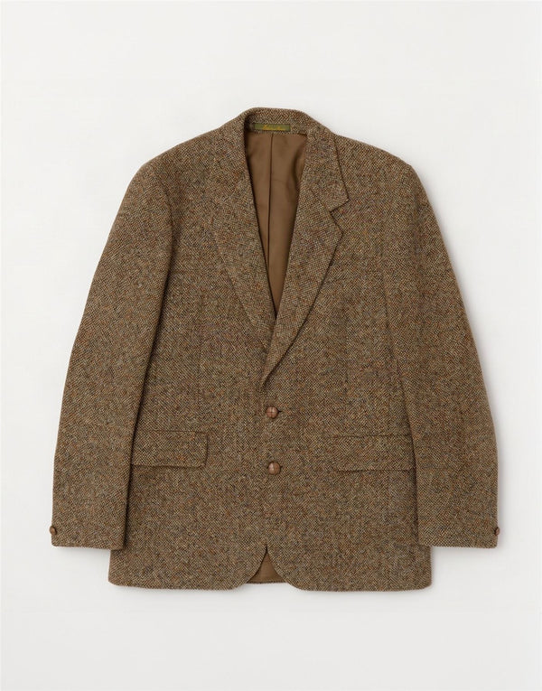 Harris Tweed Chaqueta tipo blazer de 2 botones para hombre UK 36 Small Khaki Wool