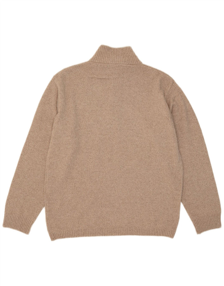 Marlboro Classics - Jersey para hombre con cuello y cremallera, talla 2XL, lana beige