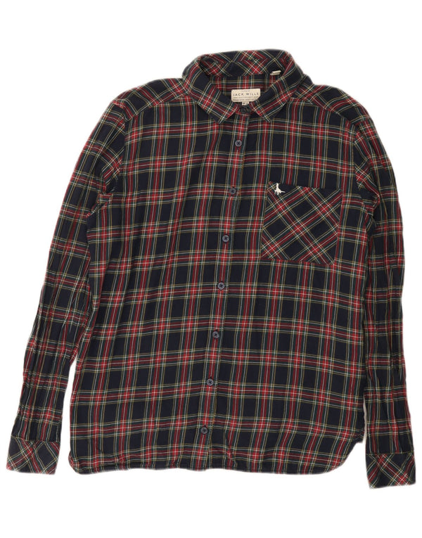 Jack Wills Camisa de franela para mujer UK 44 Grande Azul marino Cuadros Algodón