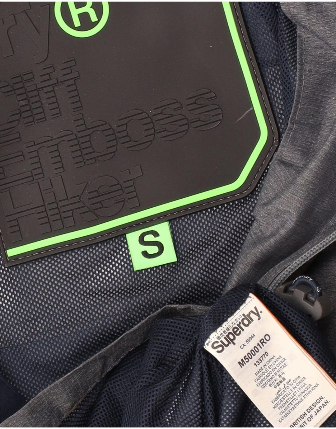 Superdry Chaqueta impermeable con capucha para hombre UK 36 Small Grey Nylon