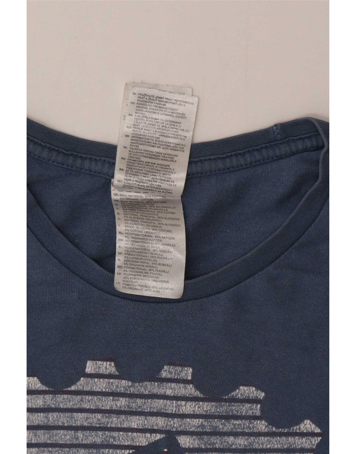 Adidas Hombre Camiseta Gráfica Top Algodón Azul Medio