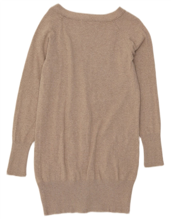 ZARA Jersey Cárdigan Mujer UK 42 Algodón Beige Medio
