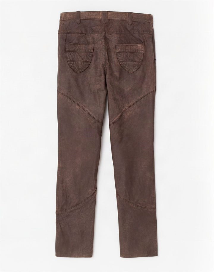 Alba Moda Pantalones de cuero delgados para mujer EU 36 Small W26 L32 Marrón