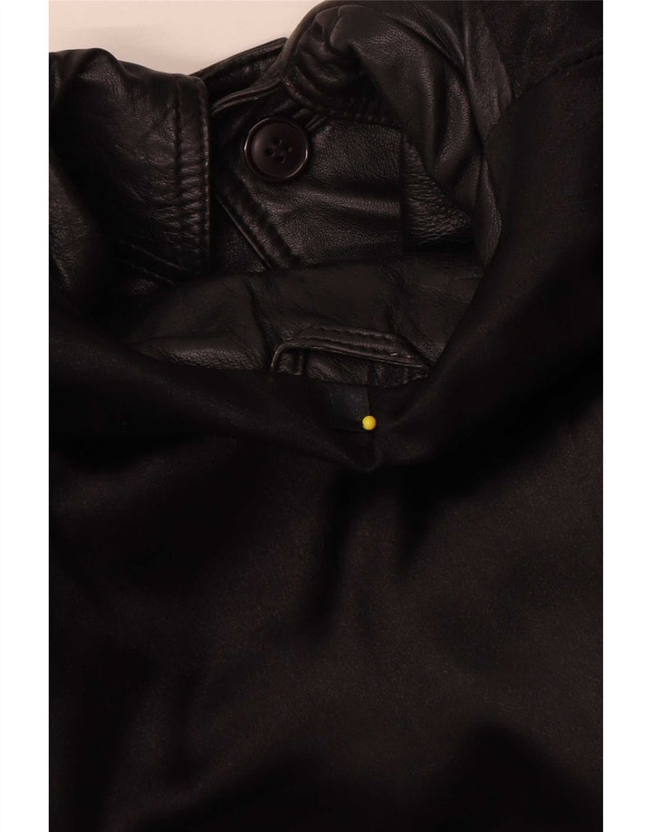 Chaqueta de cuero vintage para hombre IT 50 grande negro