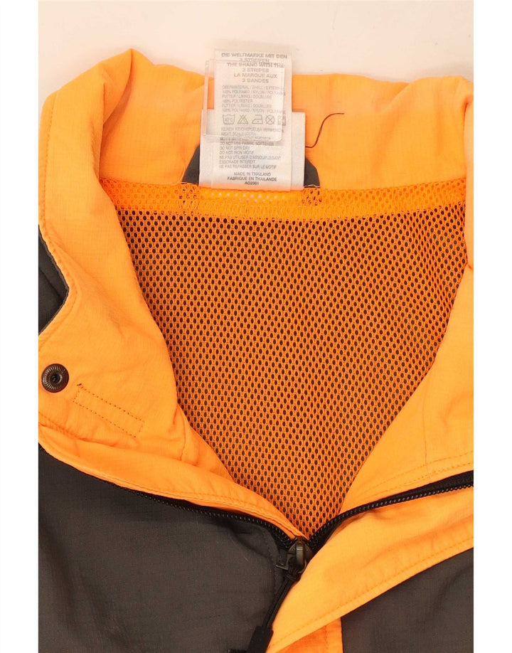 Adidas Chaqueta impermeable para hombre UK 42 XL Naranja Colorblock Poliéster