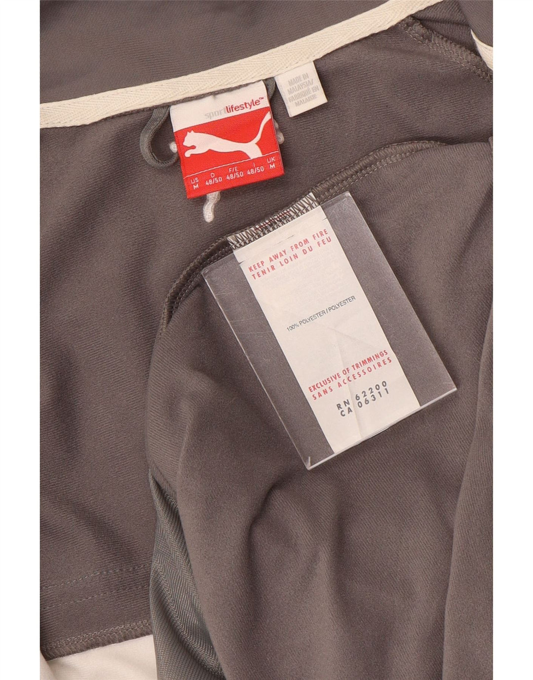 PUMA Chaqueta superior de chándal para hombre Poliéster color block gris medio