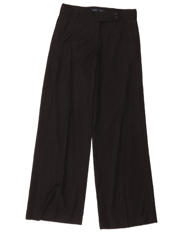 French Connection Pantalones de traje de pierna ancha para mujer UK 8 Small W32 L34 Negro