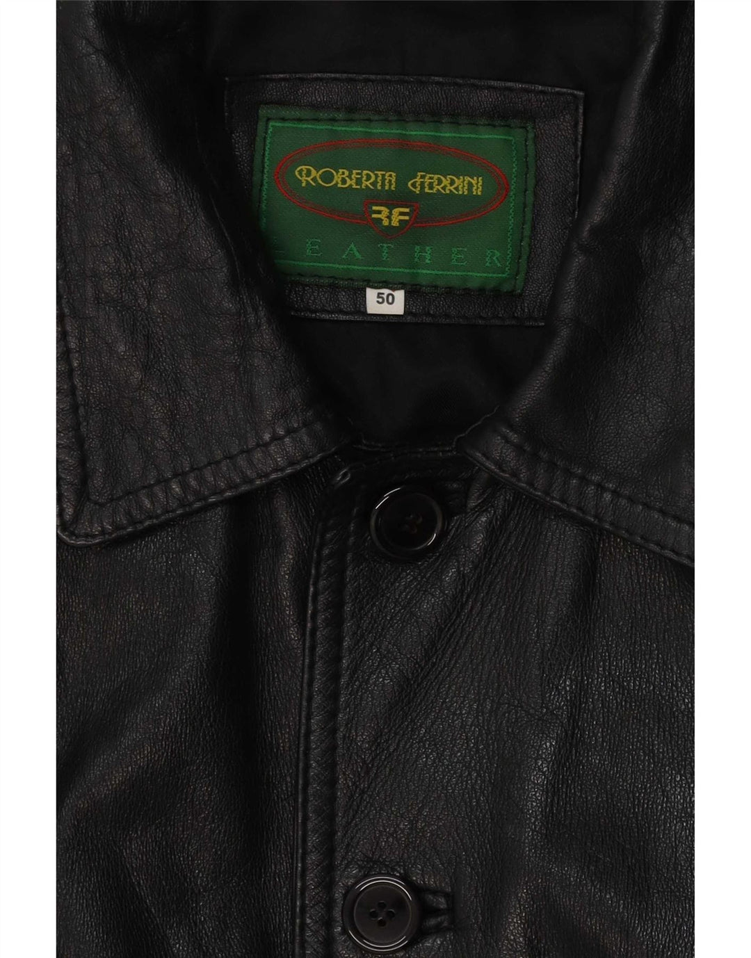 Roberta Ferrini Chaqueta de cuero para hombre IT 50 Grande Negro