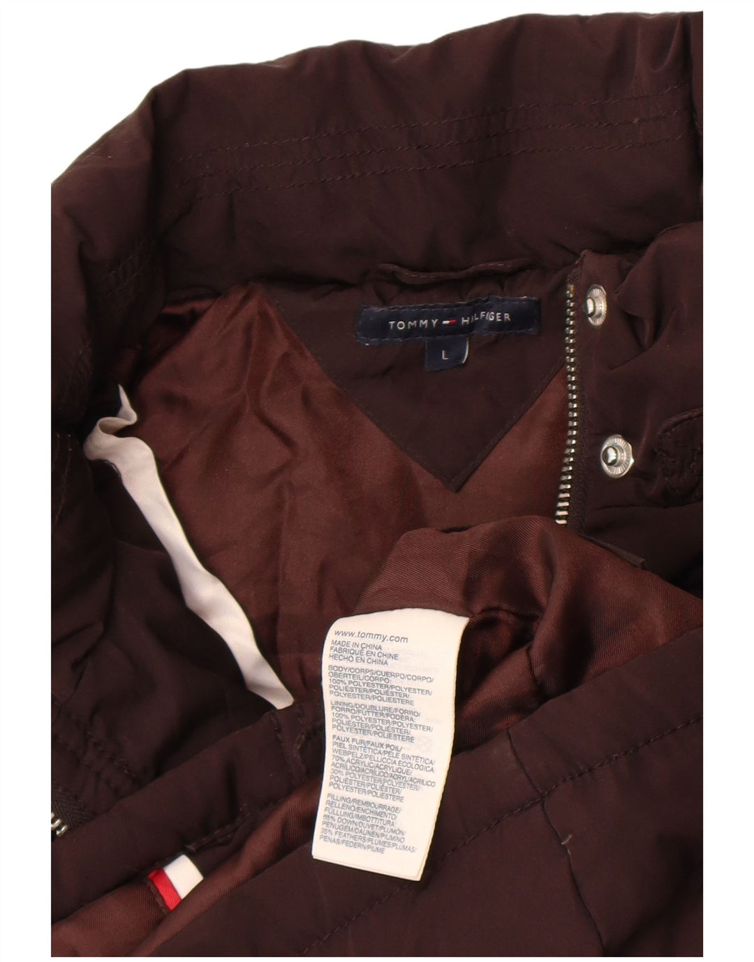 Tommy Hilfiger Chaleco acolchado para mujer UK 40 Grande Poliéster marrón