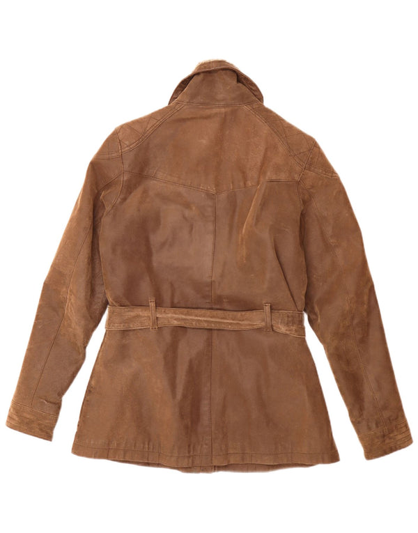 Chaqueta de cuero de corte vintage para mujer de Fat Face UK 42 Marrón medio