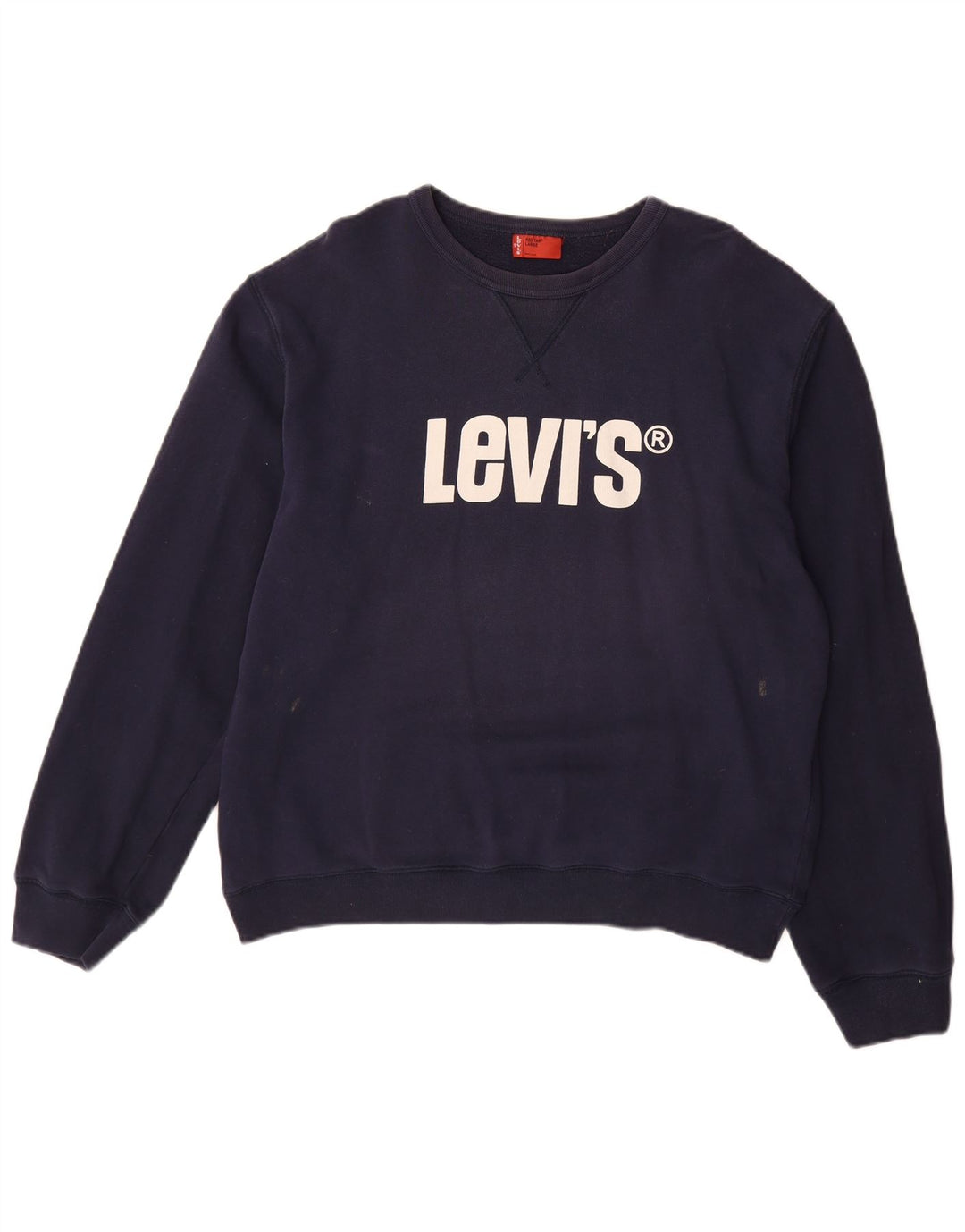 LEVI'S Mens Graphic Sudadera Jumper Grande Azul Marino Algodón