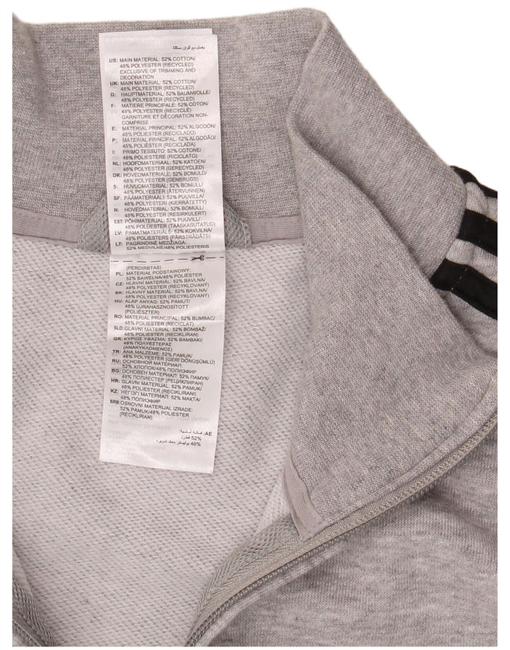 Adidas Mujer Chándal Top Chaqueta Grande Gris Moteado Algodón