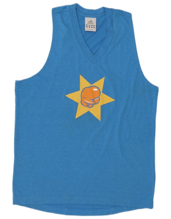 ADIDAS Hombre Graphic Vest Top Poliéster Azul Medio