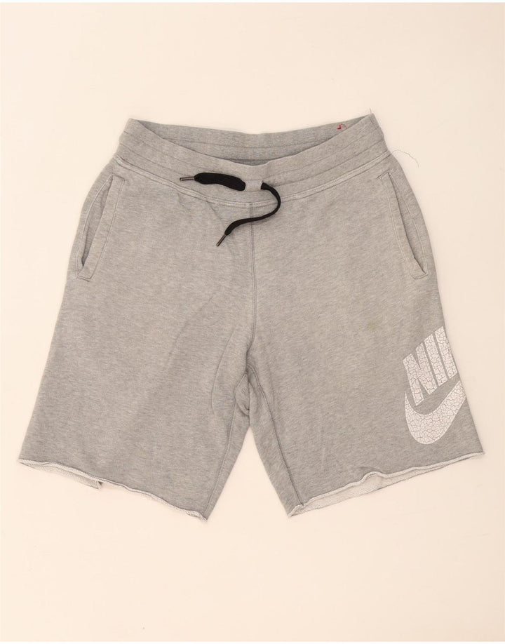 Pantalones cortos deportivos con gráficos para hombre Nike de algodón gris medio