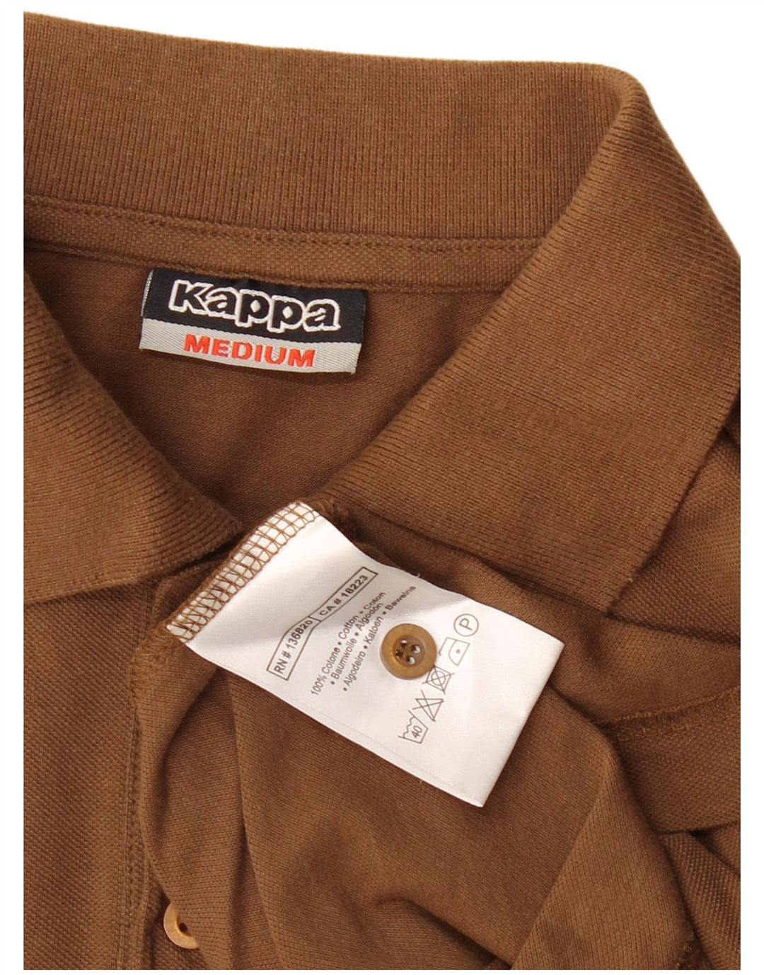 Polo Kappa Hombre Algodón Marrón Medio