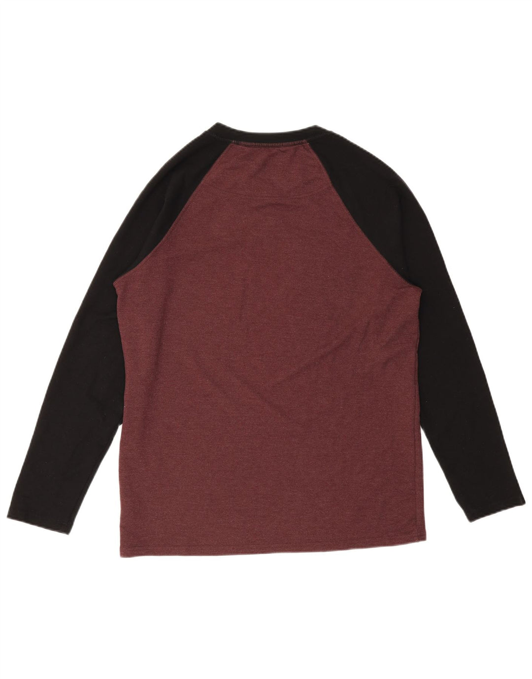 ORVIS Hombre Top Manga Larga Viscosa Color Block Burdeos Medio