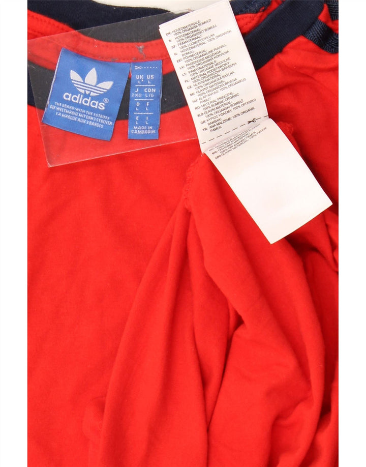 ADIDAS Camiseta para mujer Top UK 46 Grande Algodón rojo