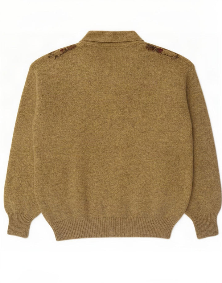 Hemmond Jersey tipo polo con cuello tipo polo para hombre Amarillo mediano Argyle/Diamante