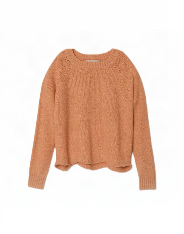 Zara Womens Oversized Crop Boat Neck Jumper Sweater UK 14 Medium Pink