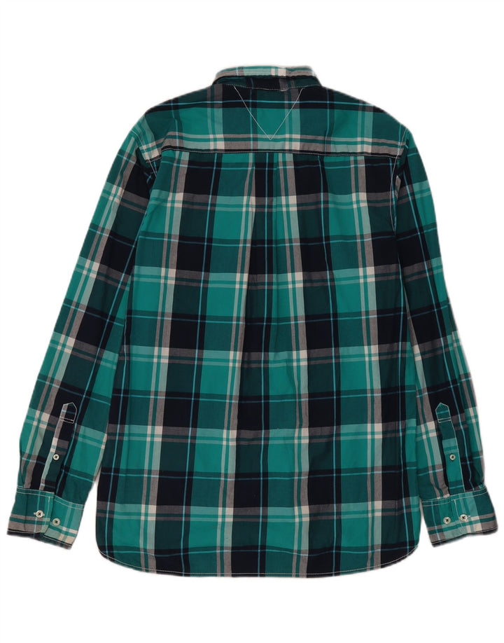 Camisa Tommy Hilfiger de corte personalizado de algodón a cuadros azul medio para hombre