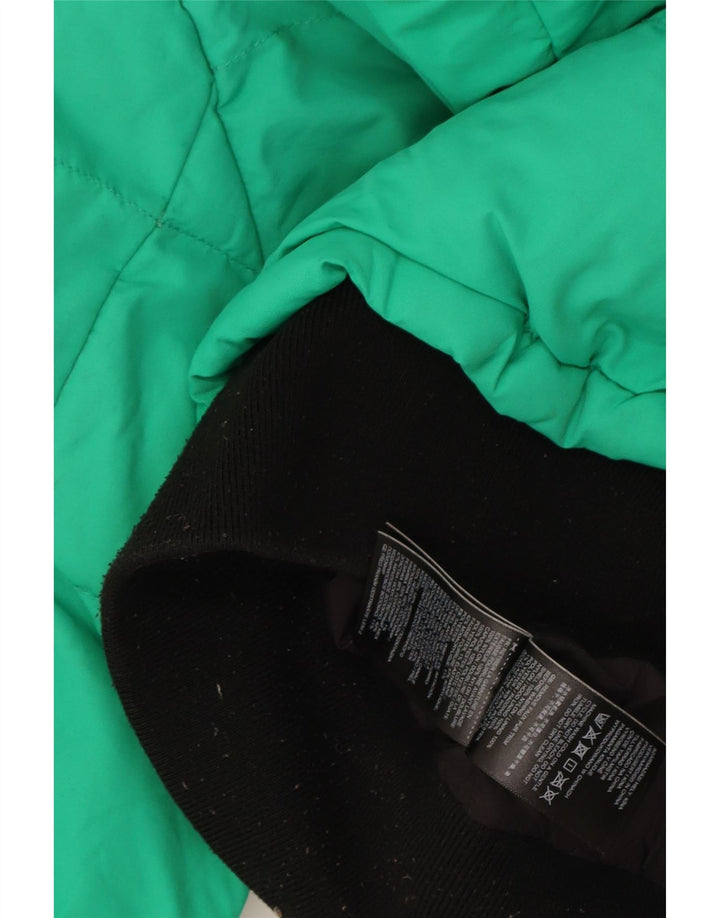 Superdry Mujer Chaqueta Acolchada Extragrande Con Capucha UK 8 Small Verde Colorblock