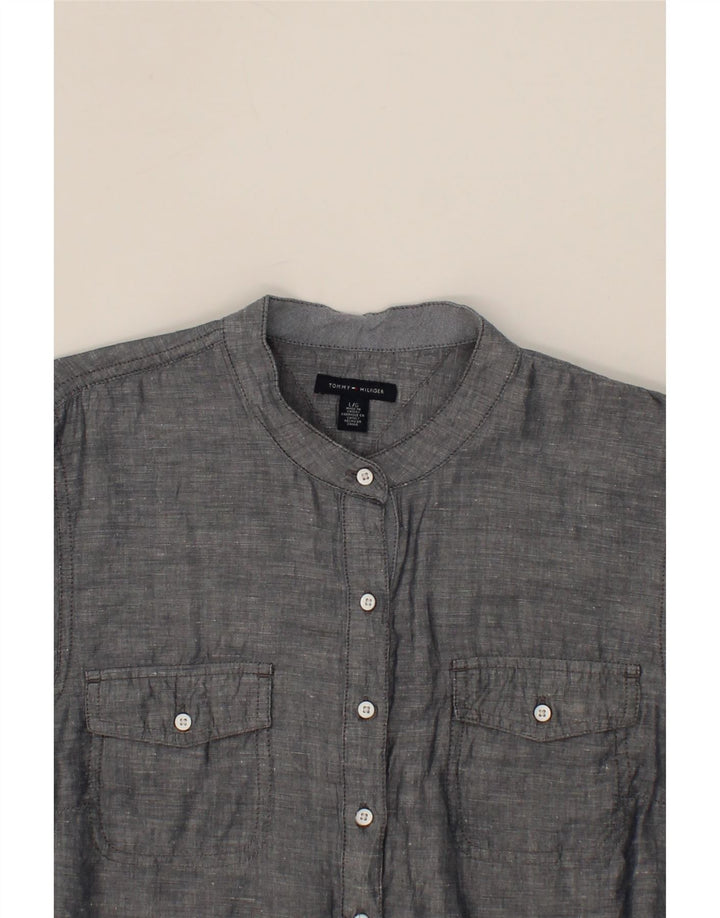 TOMMY HILFIGER Womens Pullover Shirt UK 16 Large Navy Blue Vintage Tommy Hilfiger and Second-Hand Tommy Hilfiger from Messina Hembry 