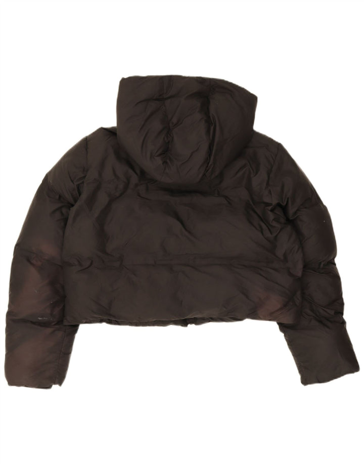 Zara Chaqueta Acolchada Extragrande Con Capucha Para Mujer UK 10 Small Poliéster Negro