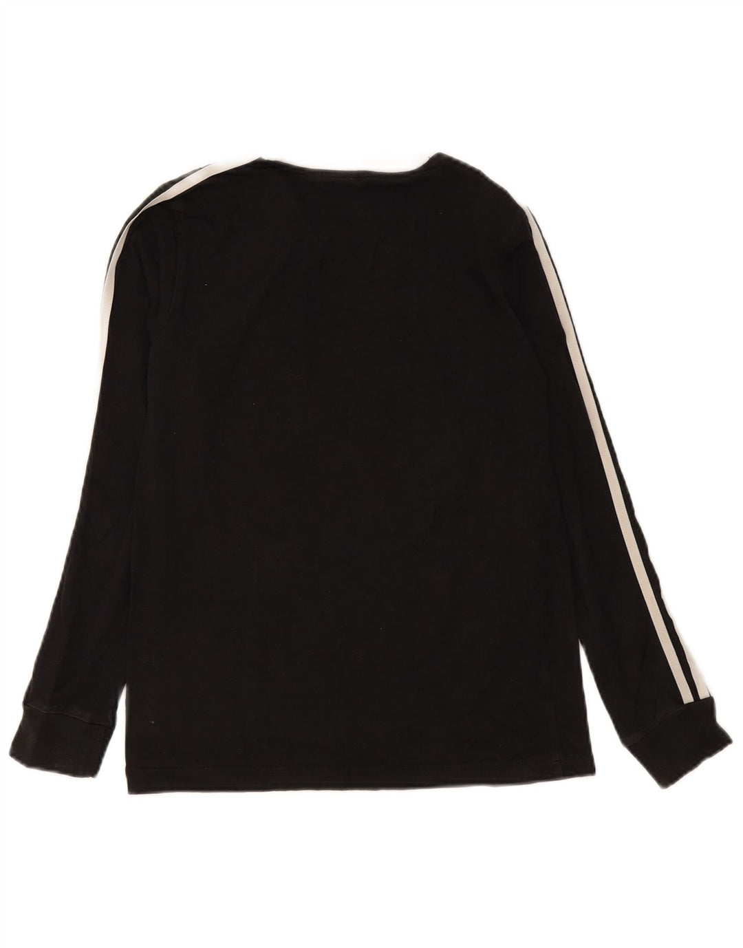 Adidas Mujer Top Manga Larga UK 10 Pequeño Algodón Negro