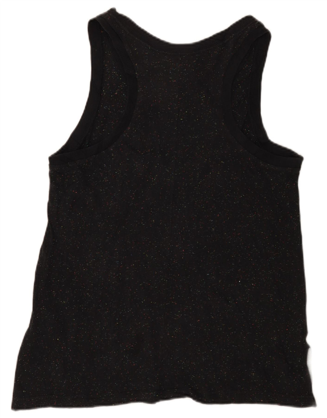 NIKE Camiseta sin mangas gráfica para mujer UK 12 Algodón moteado negro mediano