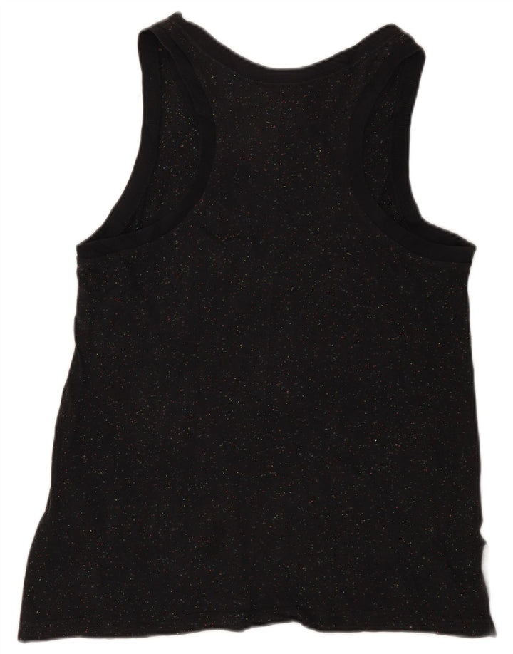 NIKE Camiseta sin mangas gráfica para mujer UK 12 Algodón moteado negro mediano