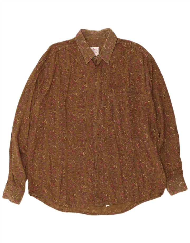 Camisa Azzurra Hombre Large Caqui Paisley Viscosa