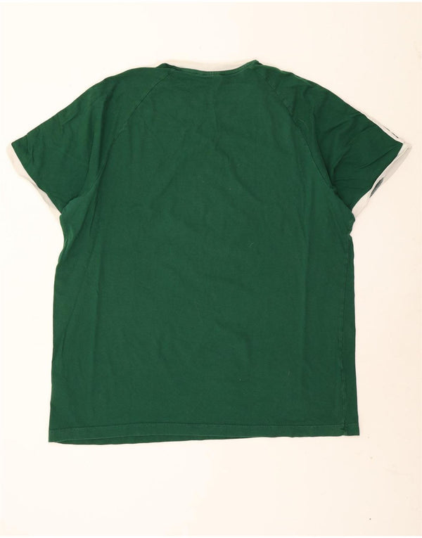 Adidas Camiseta Hombre Top 3XL Verde Colorblock Algodón