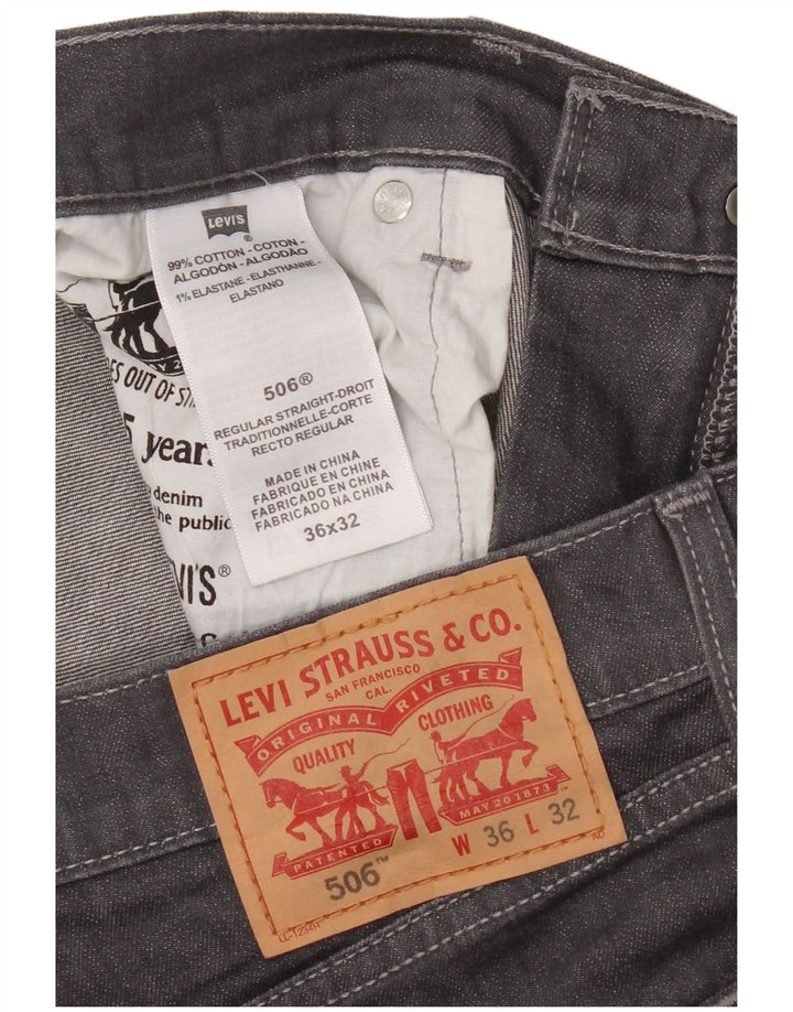 Levi's Vaqueros rectos 506 para hombre W36 L32 Algodón gris