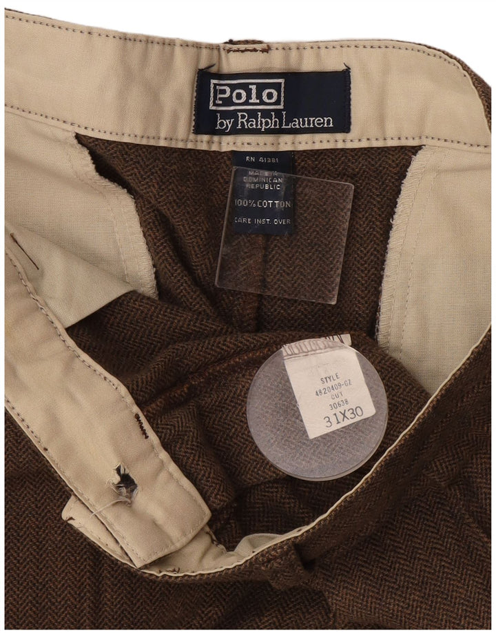 Polo Ralph Lauren Pantalones casuales para hombre W31 L30 Algodón de espiga marrón
