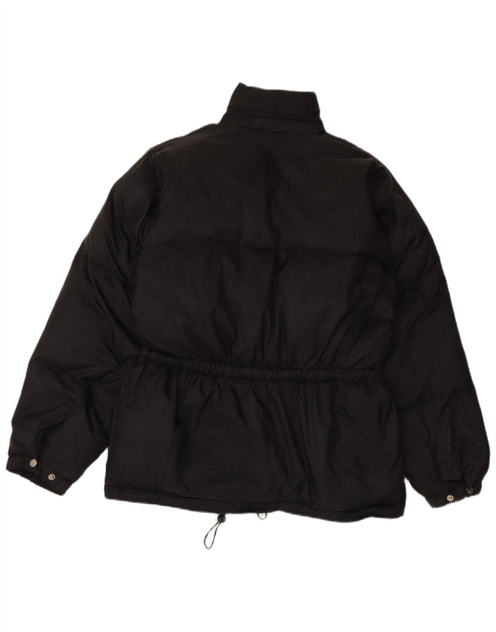Chaqueta acolchada vintage para hombre Reino Unido 38 Poliéster negro medio
