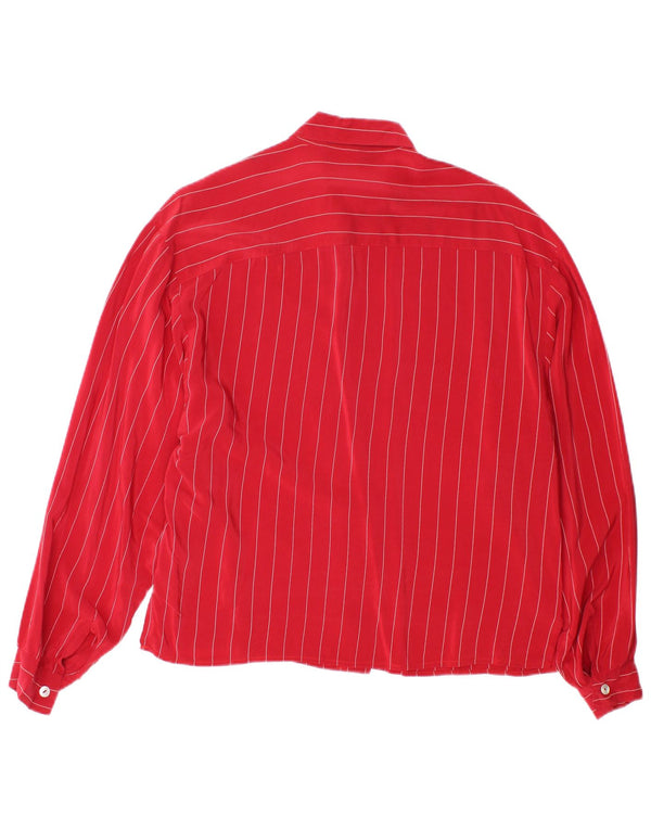 Spirit Womens Shirt Blouse UK 14 Large Red Pinstripe
