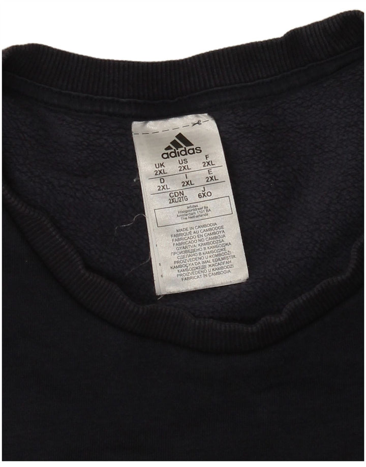 Adidas Hombre Sudadera Jumper 2XL Azul Marino Algodón