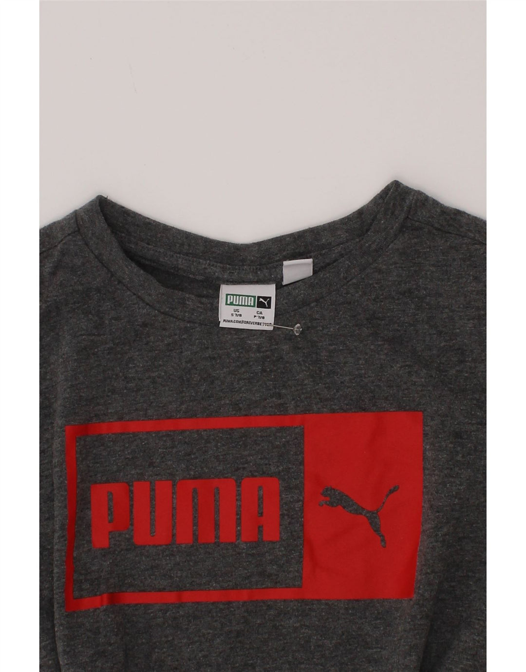 Puma Camiseta gráfica para niños 7-8 años Small Gris