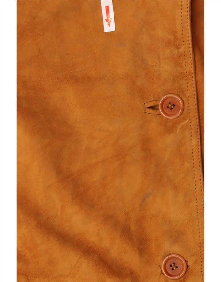 Vintage mujer ante chaqueta Reino Unido 10 pequeño marrón