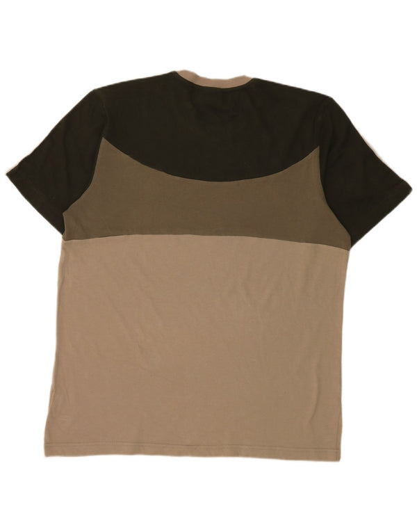 Adidas Hombre Camiseta Top Large Caqui Colorblock