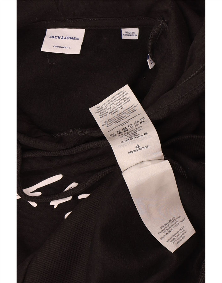 Jack & Jones Hombre Sudadera Con Capucha Gráfica Jersey De Algodón Negro Mediano