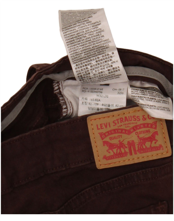 LEVI'S Vaqueros Rectos 505 para Mujer W32 L32 Algodón Granate